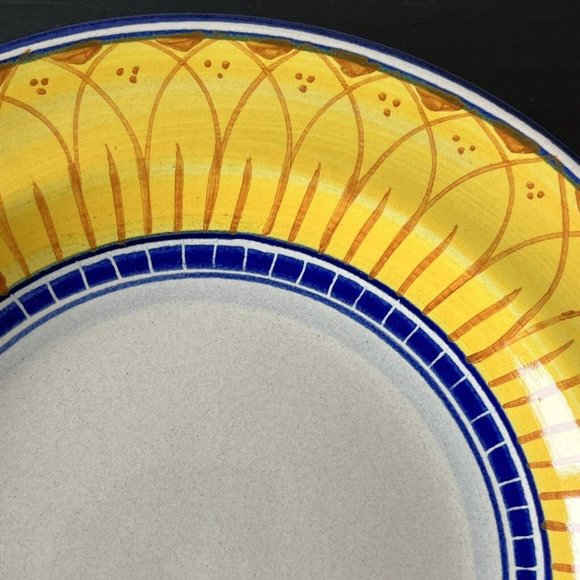 Vintage Corso de'Fiori Italian Sunflower Pottery Bowl 10" Rimmed - Picture 3 of 6